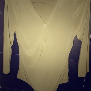 Olive Green Bodysuit W/Zipper